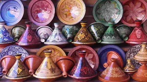 cd event tajines in a pottery shop in morocco